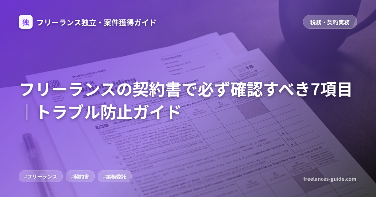 フリーランスの契約書で必ず確認すべき7項目｜トラブル防止ガイド
